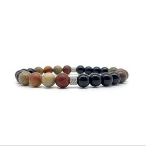 8mm Picasso Beaded Bracelet